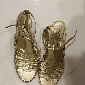 Nina Italian leather gold sandals